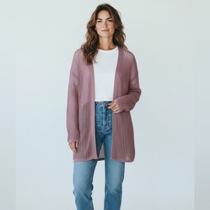 Falconeri Mesh Open Knit Metallic Pink Cardigan Luxury Designer Women's M